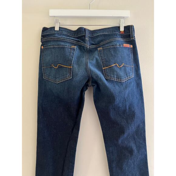7 For all Mankind Austyn Jeans Straight Leg Dark Blue Size 31 JL - Picture 10 of 11